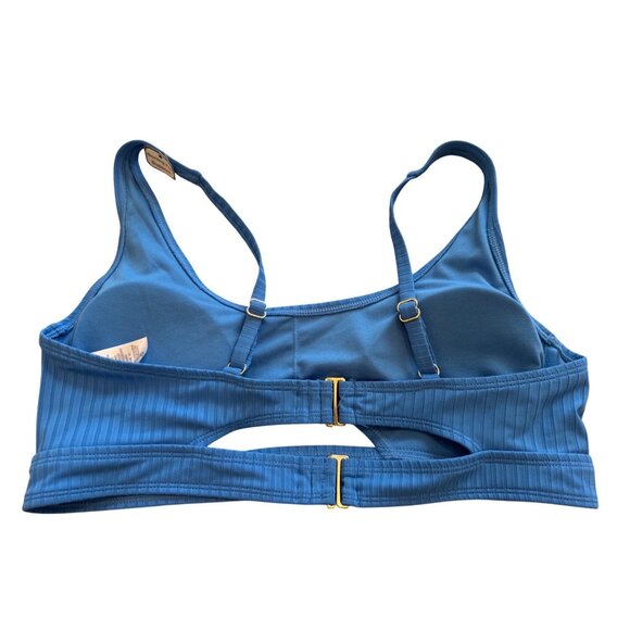 NWT Time And Tru Womens Ribbed Blue Bralette With Adjustable Straps & Front Cut- - Picture 2 of 8